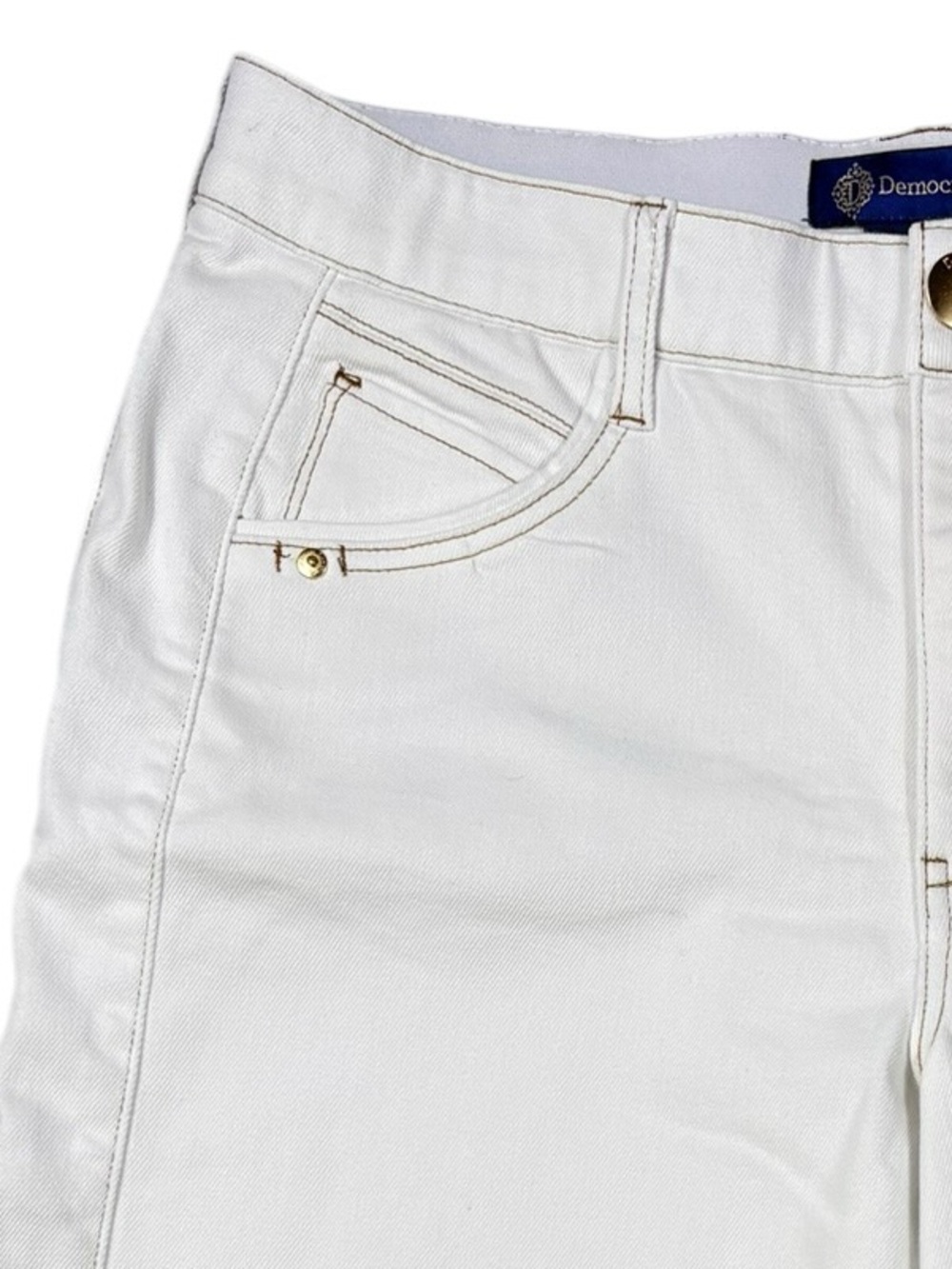 NWT Democracy White AB solution Skyrise Wide Leg Cropped  Jeans - Picture 2 of 9